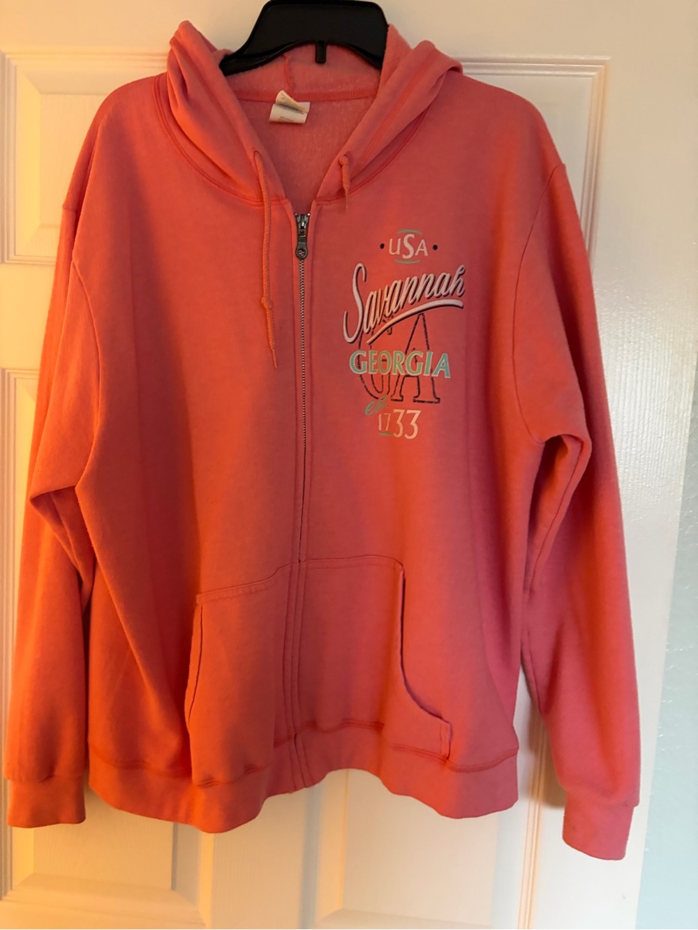 Gildan Coral Savannah Georgia Zip-Up Hoodie for Kids